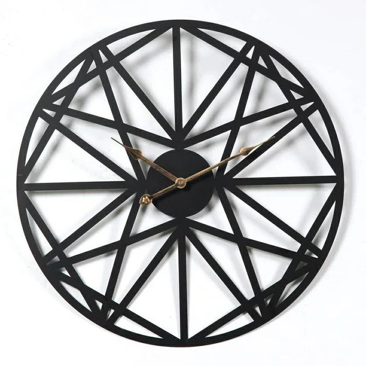 Stylish living room silent rod iron wall clock