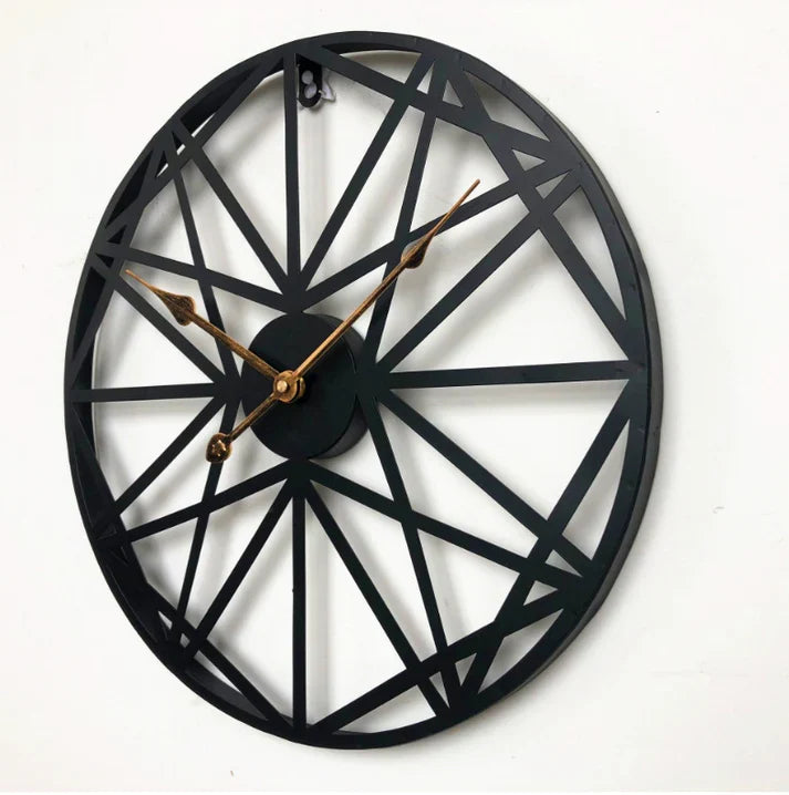 Stylish living room silent rod iron wall clock