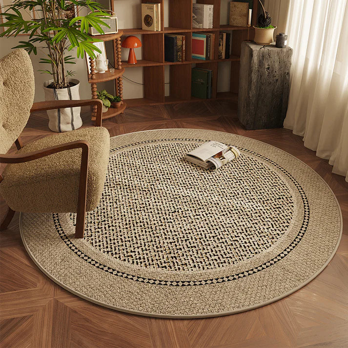 Round Living Room Carpet Modern Non Slip Area Rug for Bedroom and Sofa