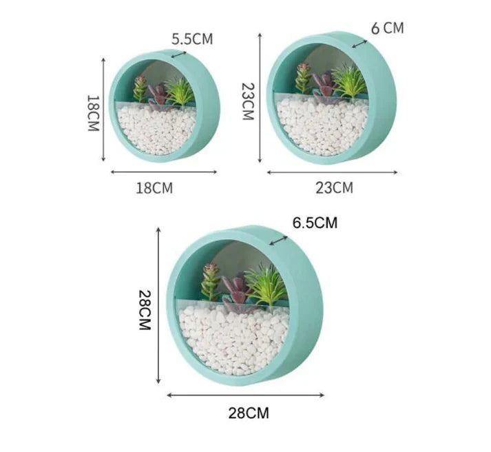 Round Glass Flower Vase Wall Art For Decoration