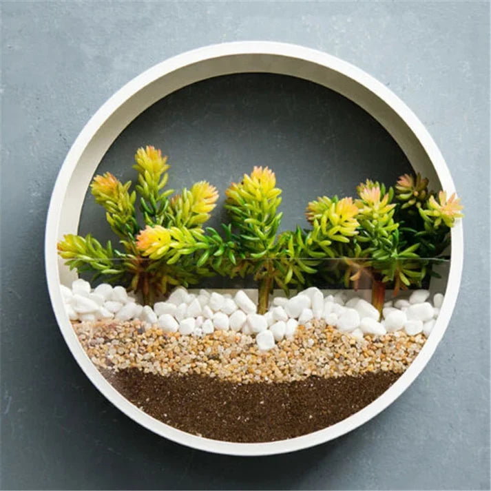 Round Glass Flower Vase Wall Art For Decoration