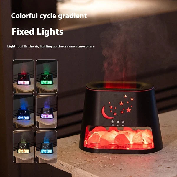 Ultrasonic Aroma Diffuser Salt Lamp Flame Effect Humidifier with USB | Splendas