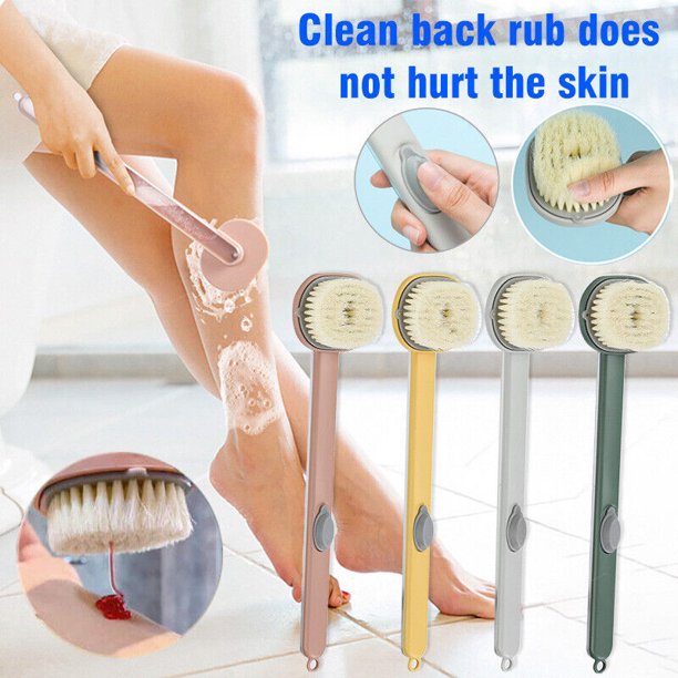 Shower Brush Multifunctional Bath Brush Back Body Bath Shower Sponge Scrubber Handle Massager Bathroom Brush Set