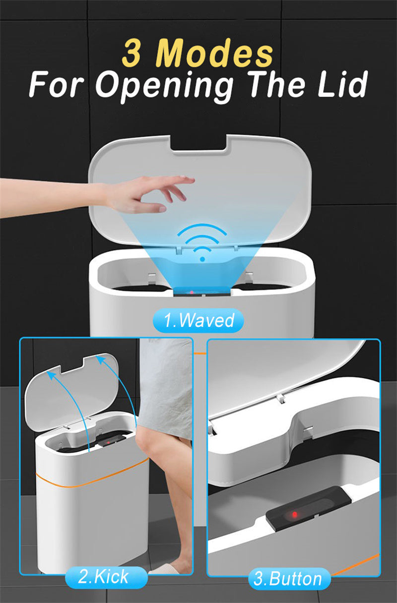 Smart Touchless Trash Can with UV & Deodorizer – 13L/16L