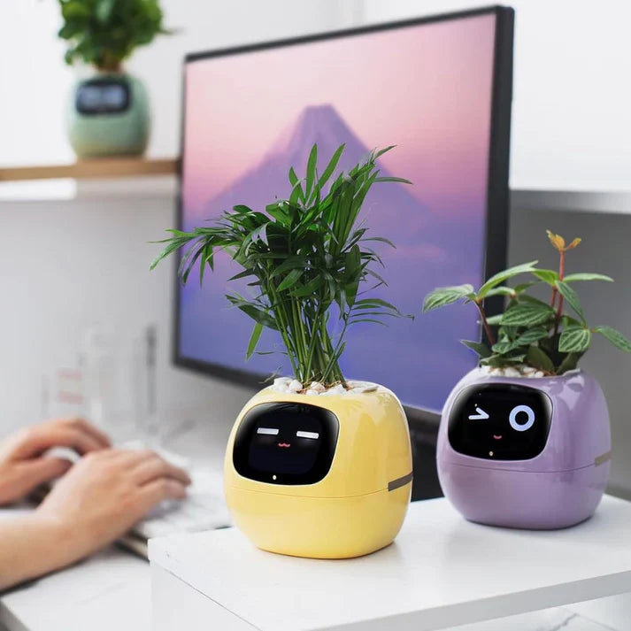Smart Plant Pot – Ivy AI Planter with 7 Sensors & Facial Expression Display | 5 Colors