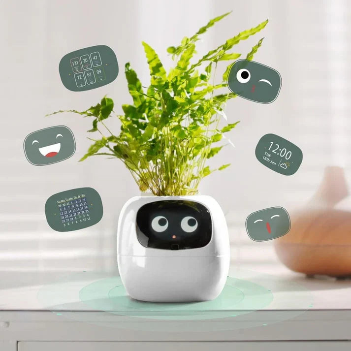 Smart Plant Pot – Ivy AI Planter with 7 Sensors & Facial Expression Display | 5 Colors
