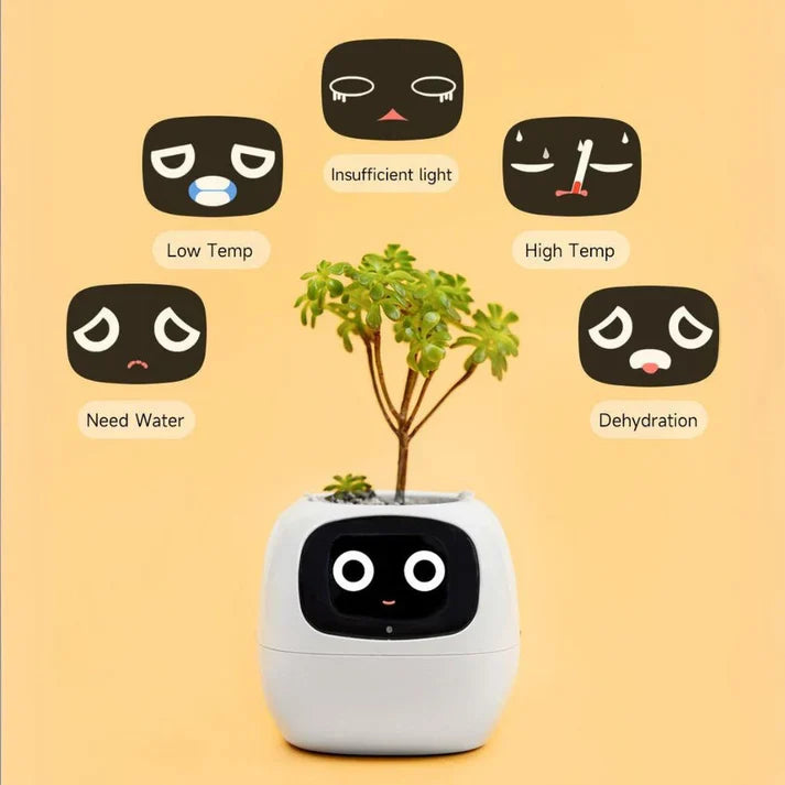 Smart Plant Pot – Ivy AI Planter with 7 Sensors & Facial Expression Display | 5 Colors