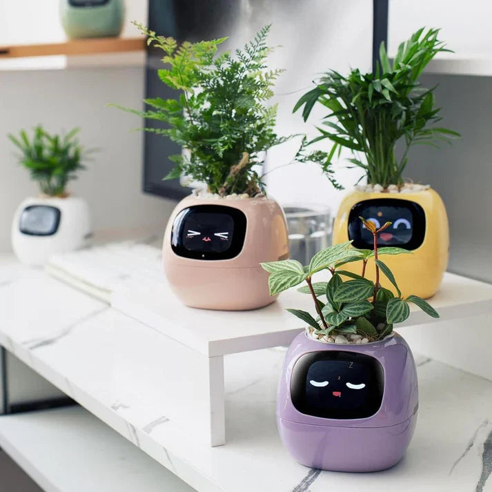 Smart Plant Pot – Ivy AI Planter with 7 Sensors & Facial Expression Display | 5 Colors