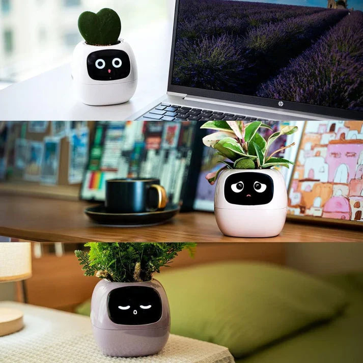 Smart Plant Pot – Ivy AI Planter with 7 Sensors & Facial Expression Display | 5 Colors
