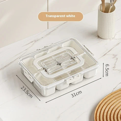 8 Grid Divided Snack Box Organizer Airtight Food Storage Container