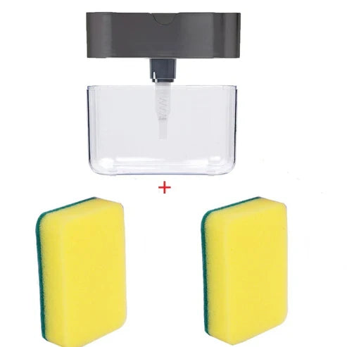 Soap Dispenser with Dish Brush & Sponge Set Kitchen Sink Cleaning Kit