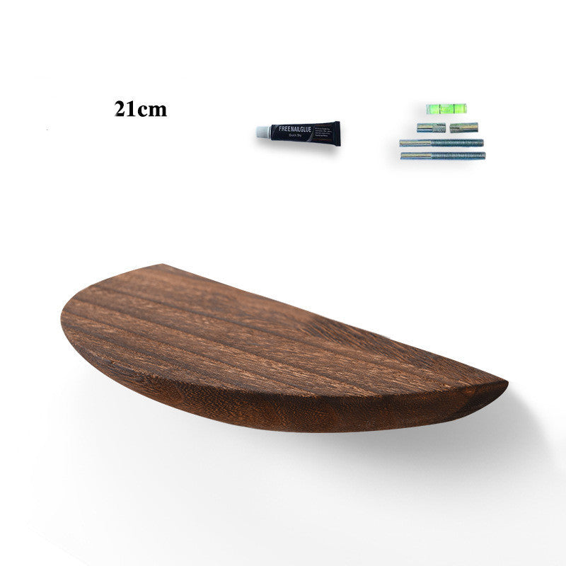 Solid Wood Wall Shelf with No Drilling Required