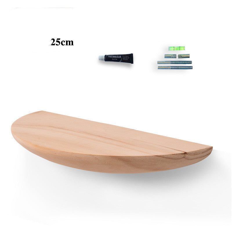 Solid Wood Wall Shelf with No Drilling Required
