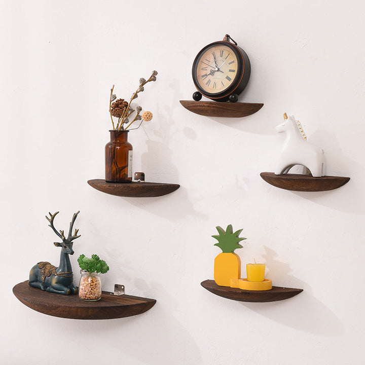 Solid Wood Wall Shelf with No Drilling Required