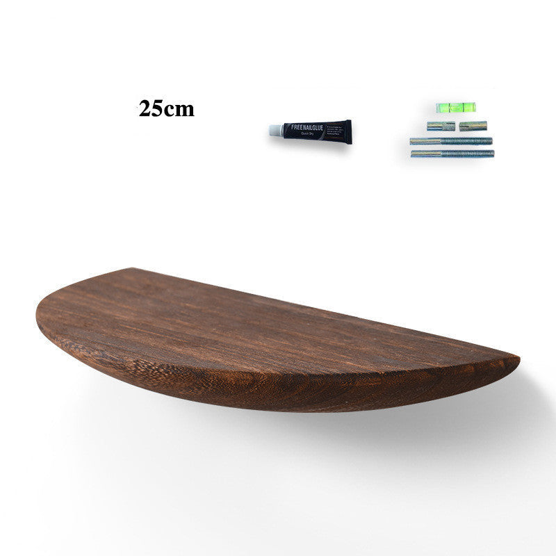 Solid Wood Wall Shelf with No Drilling Required