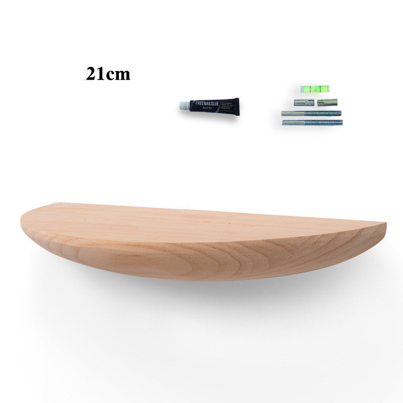 Solid Wood Wall Shelf with No Drilling Required