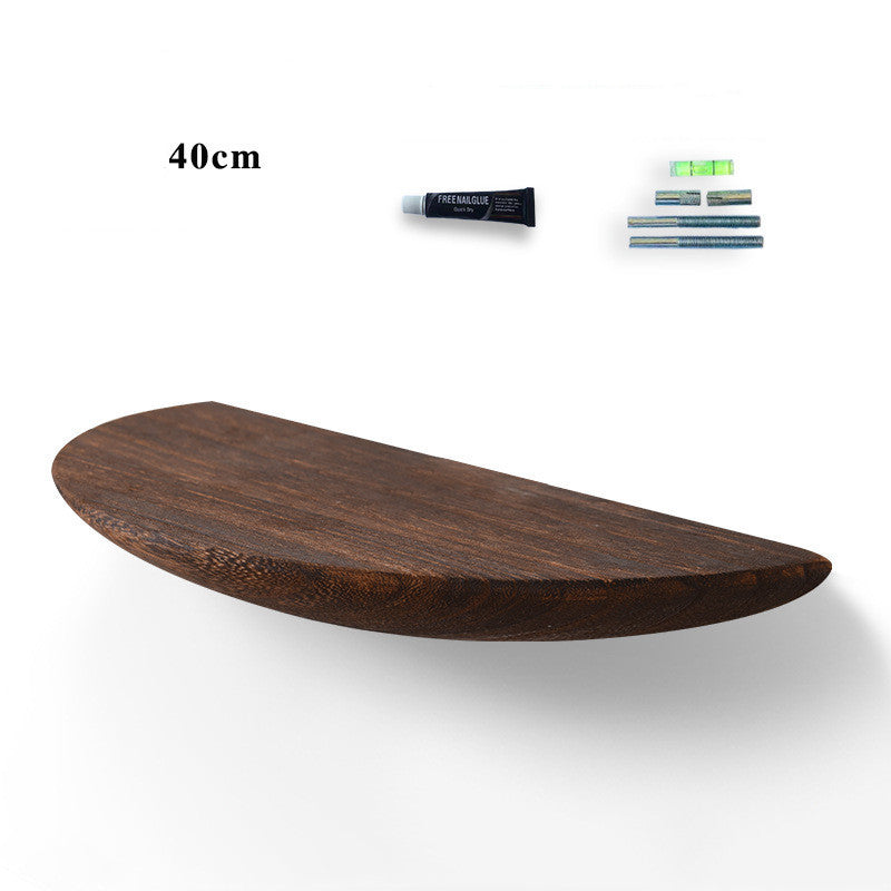 Solid Wood Wall Shelf with No Drilling Required