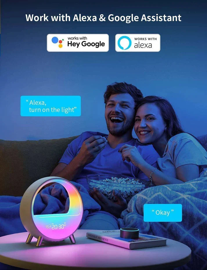 6 IN 1 Smart Alarm Clock Night Light WiFi  Atmospheric Bluetooth And Speaker Lamp