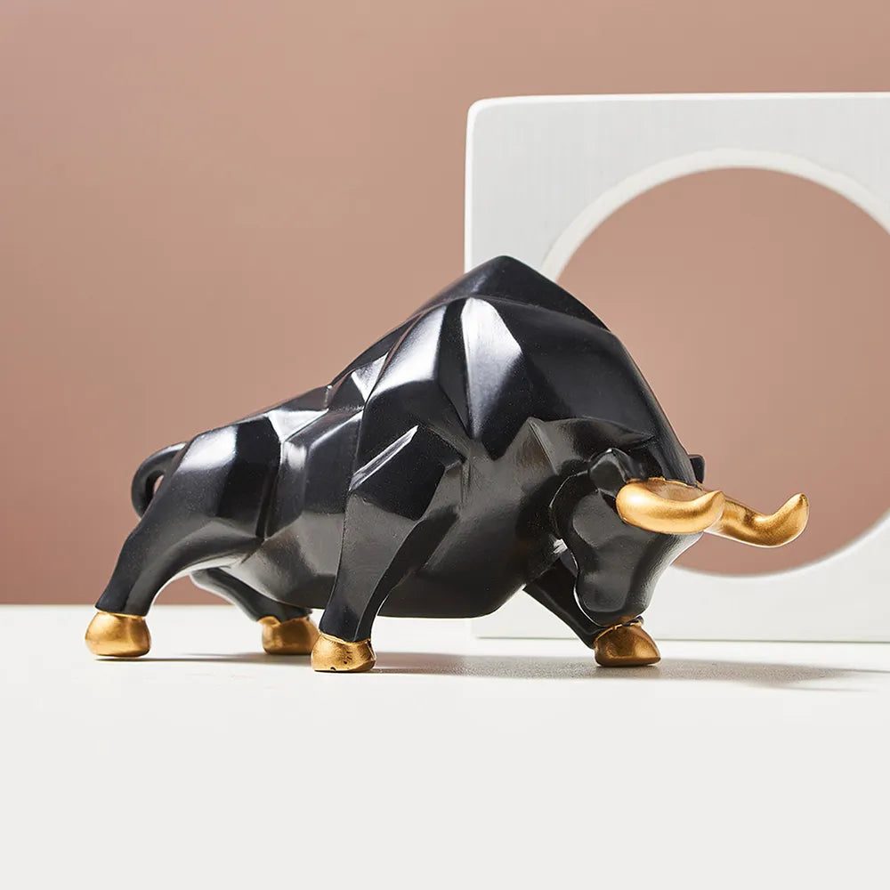 Abstract Bull Sculpture Resin Wolf Figurine Wildlife Ornaments