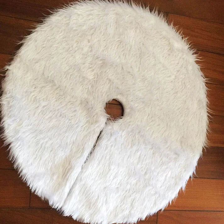 Christmas Tree Skirt Faux Fur Plush Decoration
