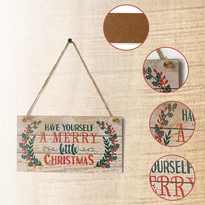 Christmas Wall Hanging Interior Pendant Wooden Holiday Home Decoration Ornament