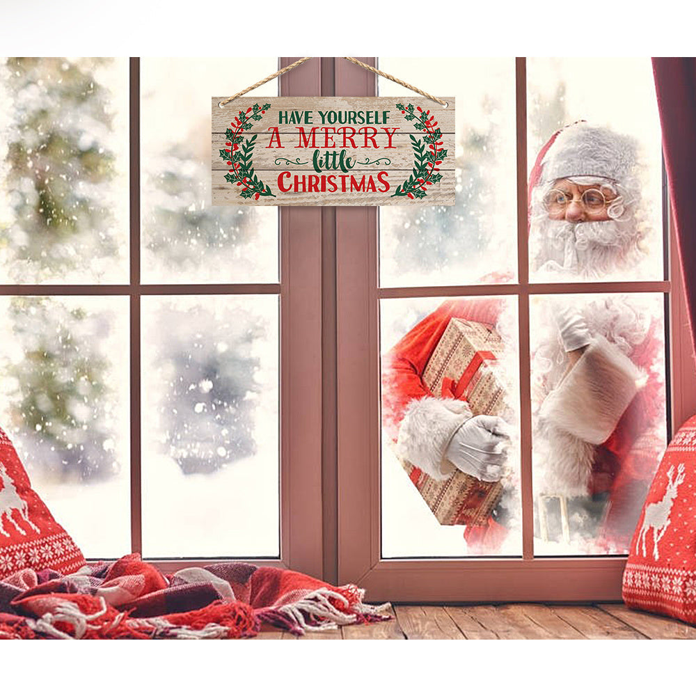 Christmas Wall Hanging Interior Pendant Wooden Holiday Home Decoration Ornament