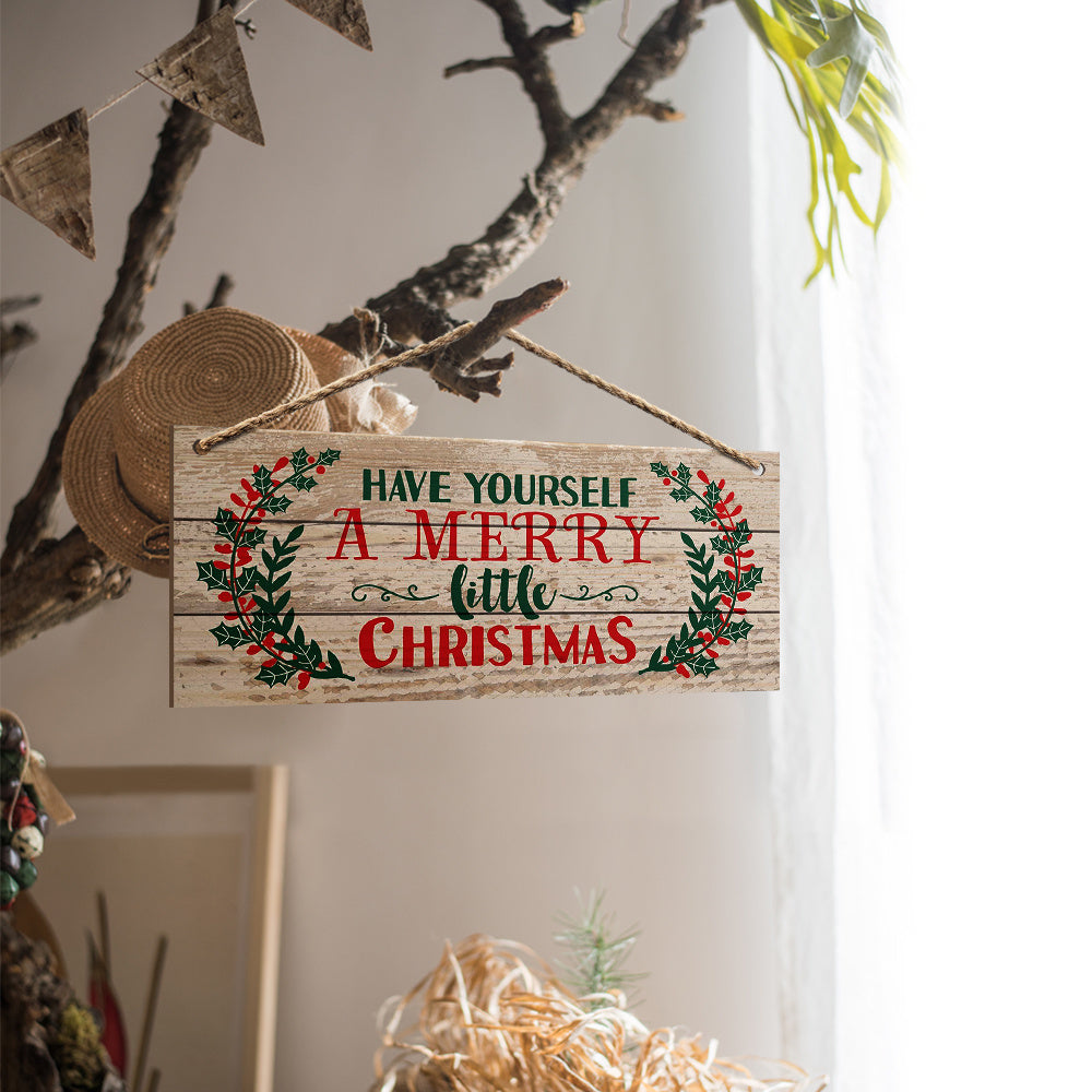 Christmas Wall Hanging Interior Pendant Wooden Holiday Home Decoration Ornament