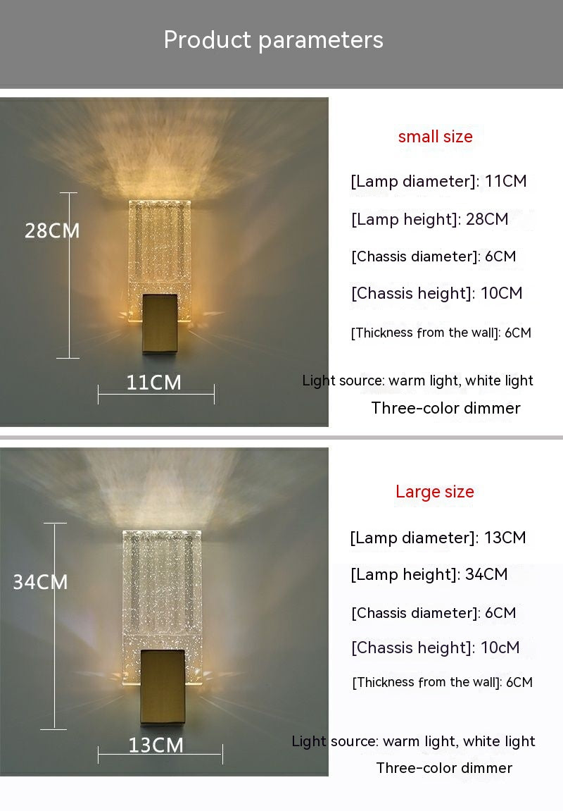Soutas Dimmable Crystal Wall Sconce LED Modern Simple And Light Luxury Crystal Wall Lamp