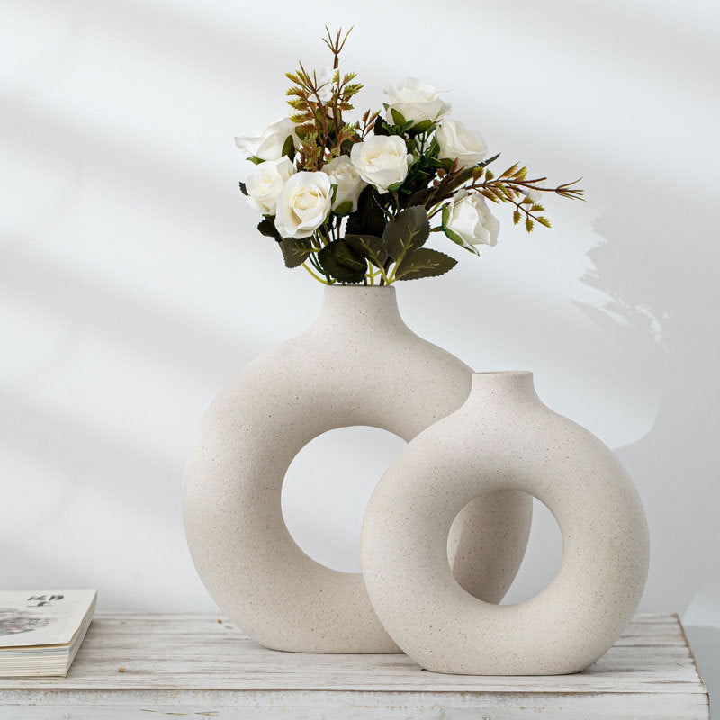 Frosted Ceramic Vase – Modern Minimalist Porcelain Flower Vase | Home Decor