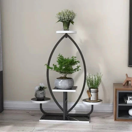 Indoor Art Decorative Shelf Living Room Floor Balcony Iron Stand With Wheel Ornaments