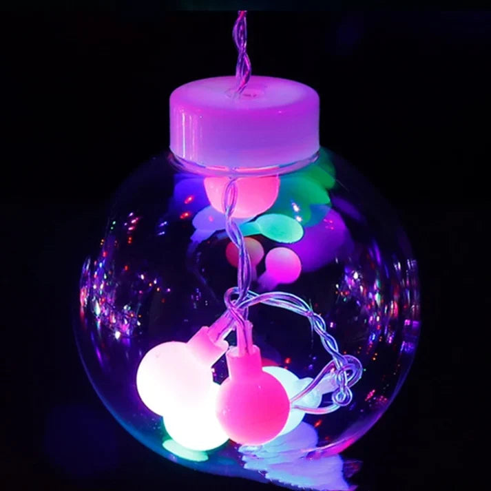 LED Curtain Lights with Star Moon Orbs for Home Decor