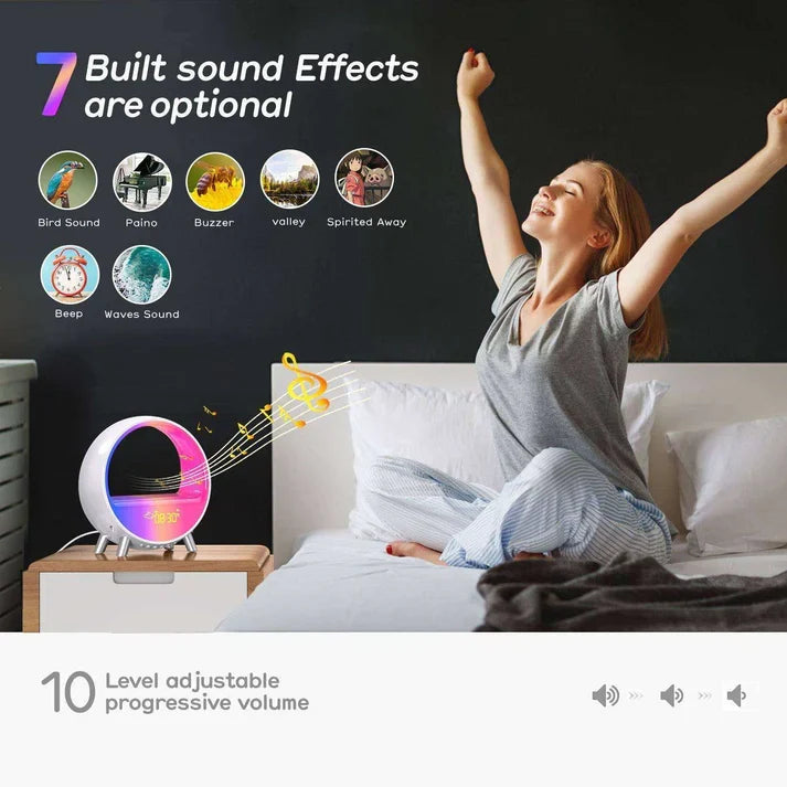 6 IN 1 Smart Alarm Clock Night Light WiFi  Atmospheric Bluetooth And Speaker Lamp