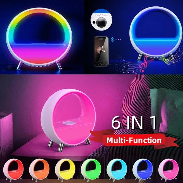 6 IN 1 Smart Alarm Clock Night Light WiFi  Atmospheric Bluetooth And Speaker Lamp