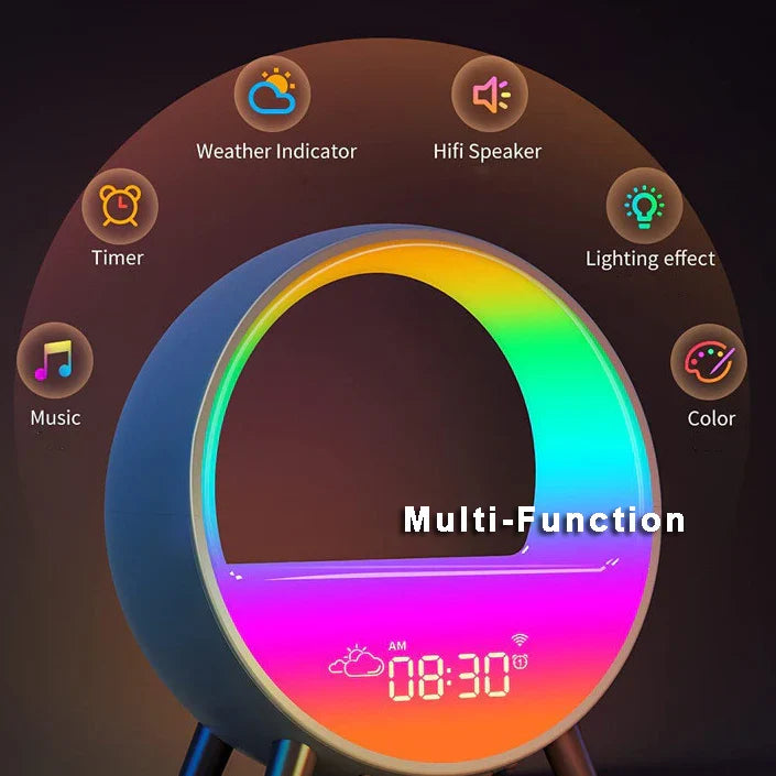 6 IN 1 Smart Alarm Clock Night Light WiFi  Atmospheric Bluetooth And Speaker Lamp