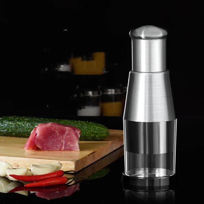 Stainless Steel Manual Garlic Press & Vegetable Chopper | Kitchen Gadget