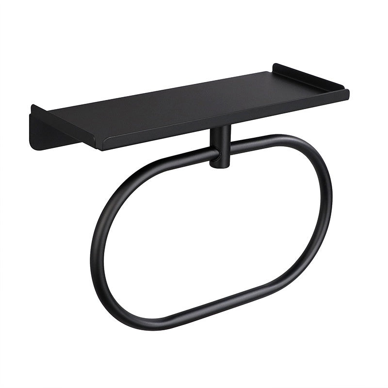 Stainless Steel Wall Mounted Towel Ring Silver and Black Modern Bathroom