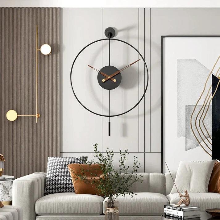 Simple Stylish Wall Clock In Living Room For Decoration