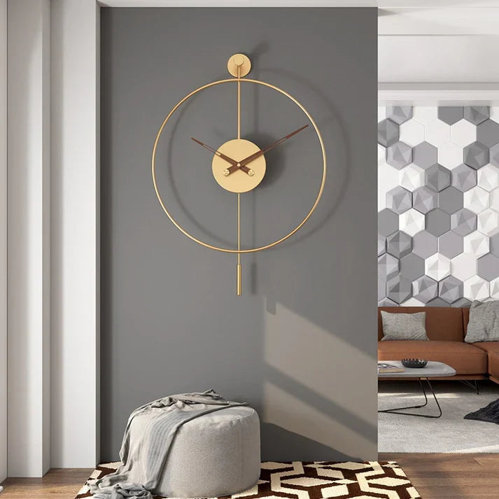 Simple Stylish Wall Clock In Living Room For Decoration