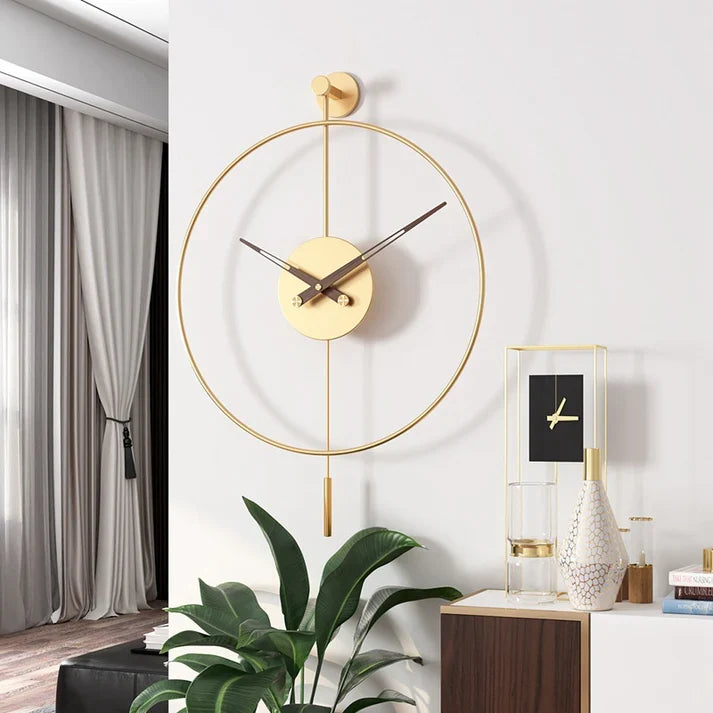 Simple Stylish Wall Clock In Living Room For Decoration
