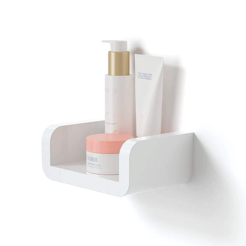 Waterproof Bathroom Shelf - Suction Cup Wall Organizer for Toilet and Shower | White