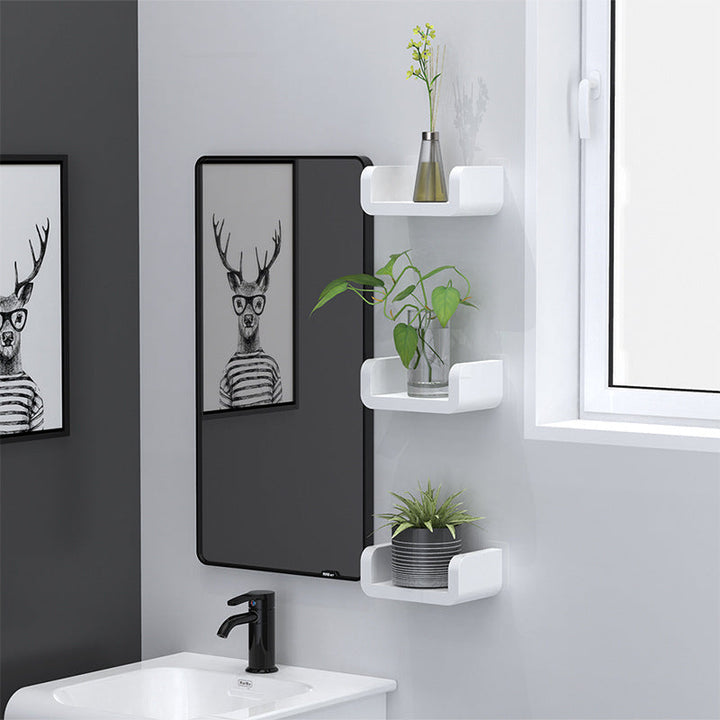 Waterproof Bathroom Shelf - Suction Cup Wall Organizer for Toilet and Shower | White