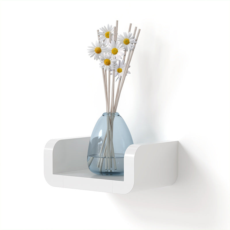 Waterproof Bathroom Shelf - Suction Cup Wall Organizer for Toilet and Shower | White