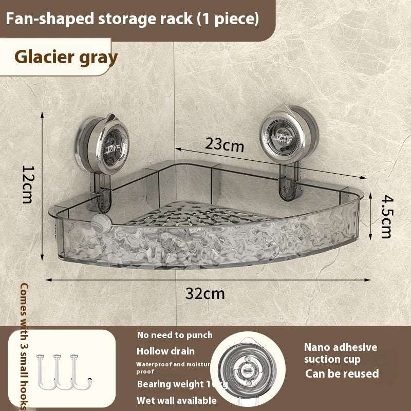 Suction Cup Shower Shelf - No Drill Corner Bathroom Caddy | 9 Styles