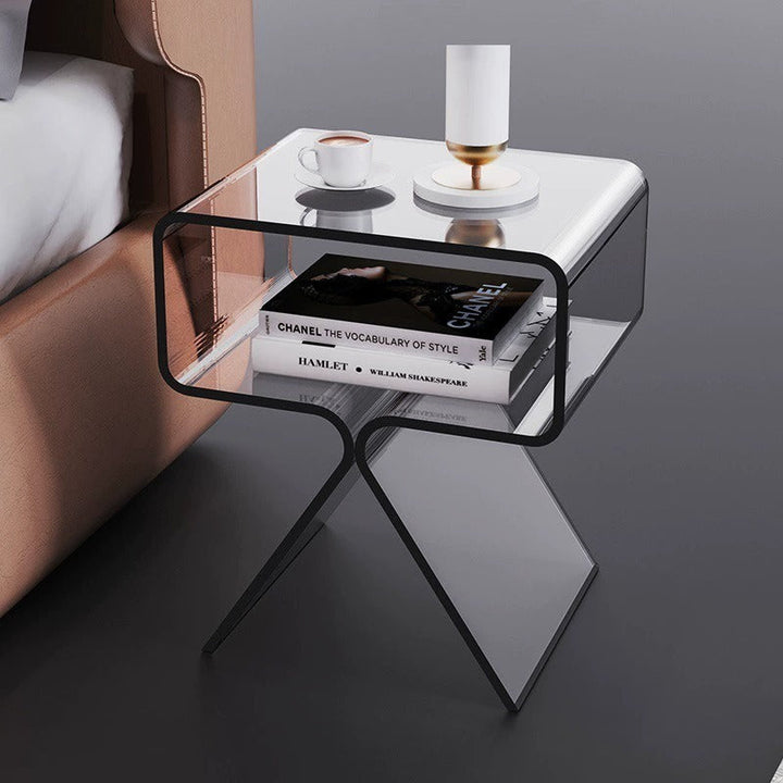 Minimalist Transparent Acrylic Side Table Sofa Tea Table 2 Colors