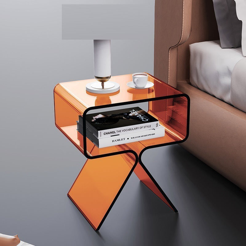 Minimalist Transparent Acrylic Side Table Sofa Tea Table 2 Colors