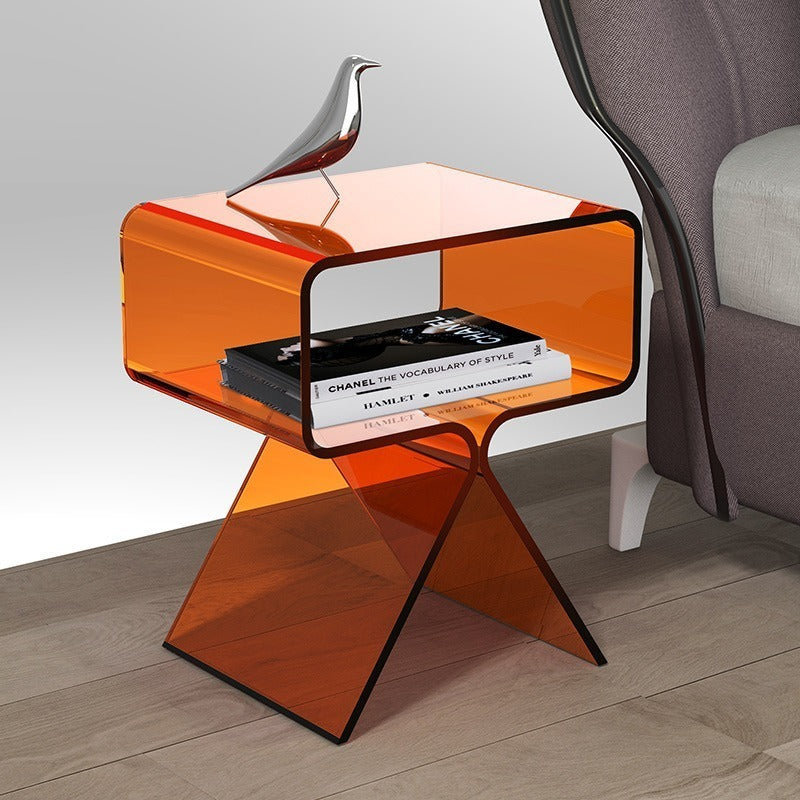 Minimalist Transparent Acrylic Side Table Sofa Tea Table 2 Colors