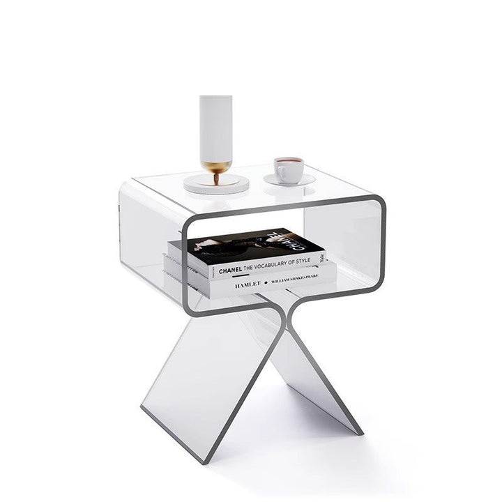 Minimalist Transparent Acrylic Side Table Sofa Tea Table 2 Colors
