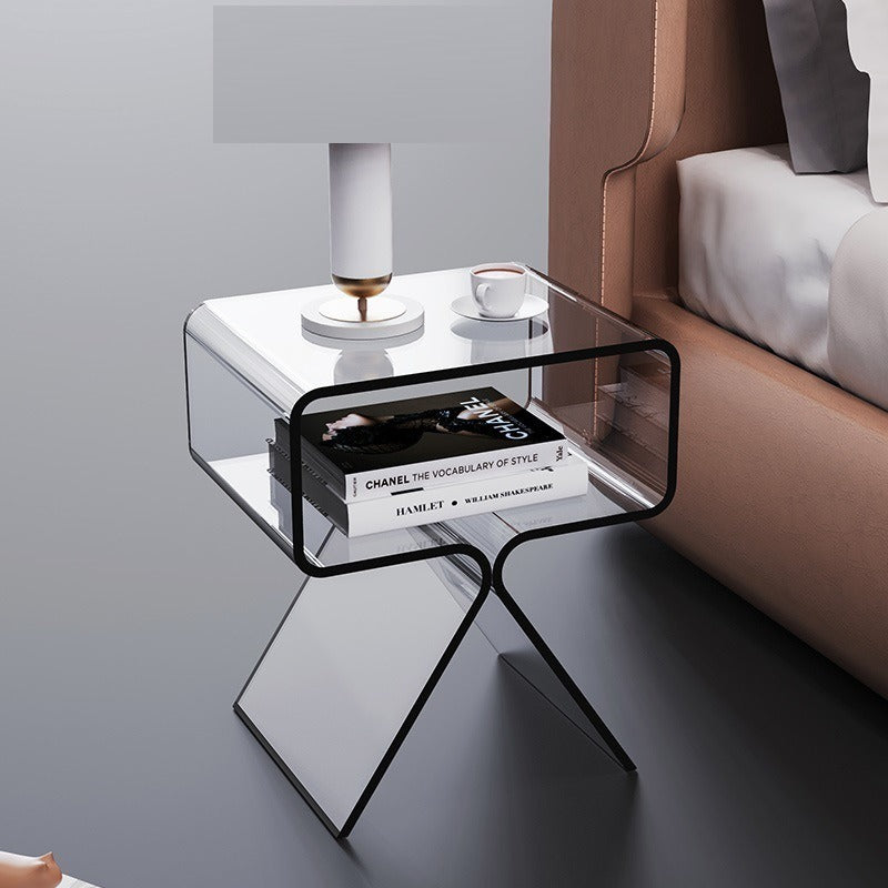 Minimalist Transparent Acrylic Side Table Sofa Tea Table 2 Colors