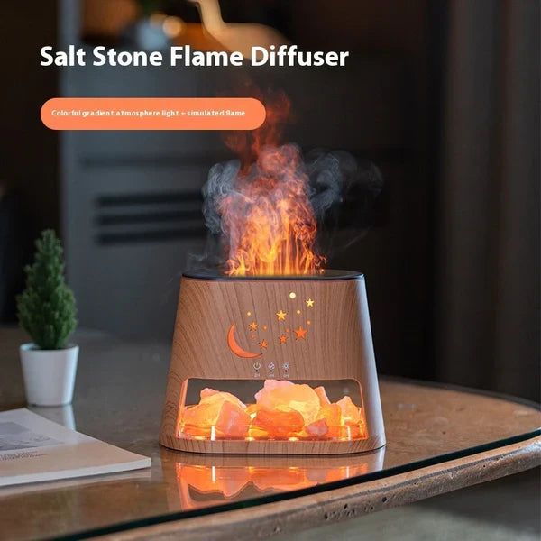 Ultrasonic Aroma Diffuser Salt Lamp Flame Effect Humidifier with USB | Splendas