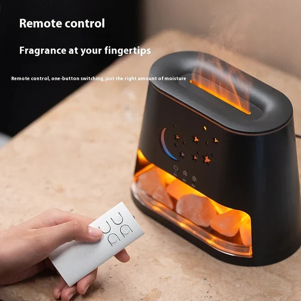 Ultrasonic Aroma Diffuser Salt Lamp Flame Effect Humidifier with USB | Splendas